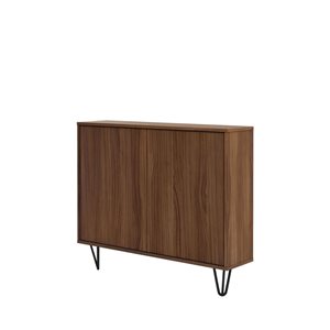 Nexera Slim 39-in W Walnut Modern 2-Door Wall-Mounted Accent Cabinet