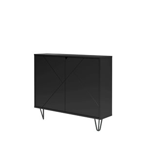 Armoire murale d'appoint moderne à 2 portes Slim de Nexera 39 po l. fini noir