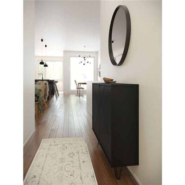 Nexera Slim 39-in W Black Modern 2-Door Wall-Mounted Accent Cabinet