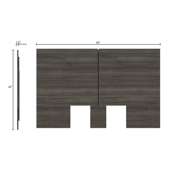 Nexera James 65 W x 42-in H Grey Oak Full-Size Simple Headboard