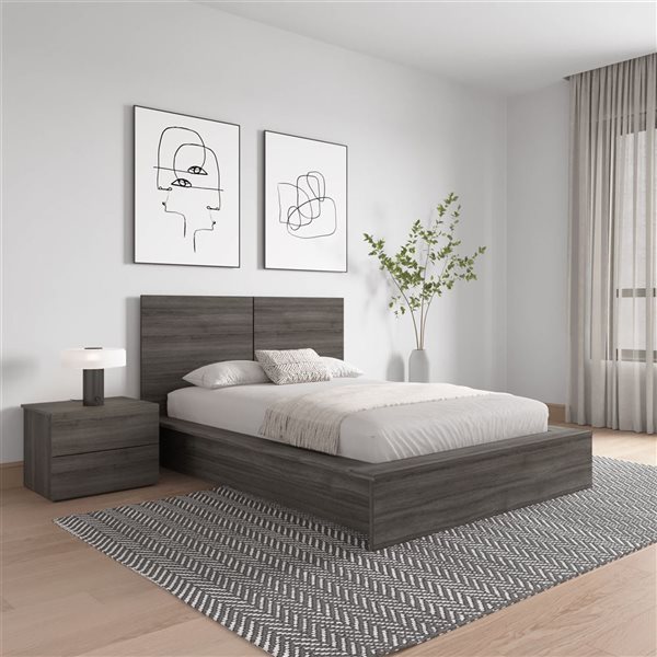 Nexera James 65 W x 42-in H Grey Oak Full-Size Simple Headboard