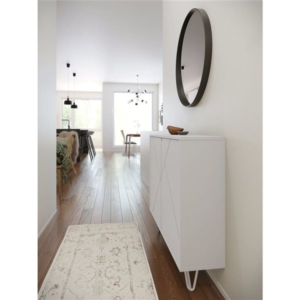 Nexera Slim 39-in W White Modern 2-Door Wall-Mounted Accent Cabinet