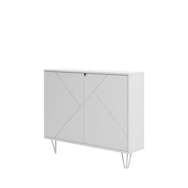 Armoire murale d'appoint moderne à 2 portes Slim de Nexera 39 po l. fini blanc