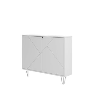 Nexera Slim 39-in W White Modern 2-Door Wall-Mounted Accent Cabinet