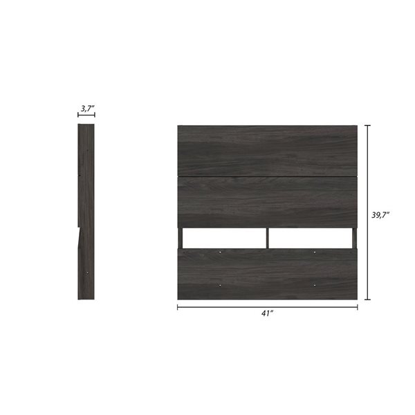 Nexera Legacy 41 W x 40-in H Bark Grey Twin-Size Simple Flat Panel Headboard