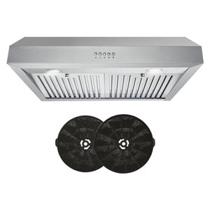 Cosmo 30-in W 380 CFM Ductless Stainless Steel Under Cabinet Range Hood