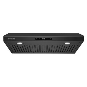 Cosmo 30-in W 500 CFM Convertible Duct Matte Black Under Cabinet Range Hood