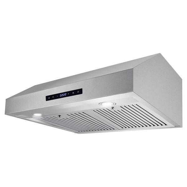 Cosmo 30-in W 380 CFM Ductless Stainless Steel Under Cabinet Range Hood w/ Electronic Controls