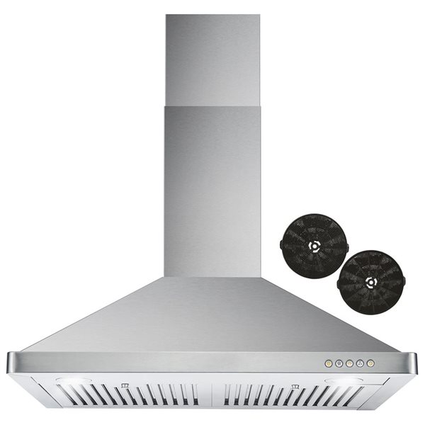 Cosmo 30-in W 380 CFP Ductless Stainless Steel Wall Mount Pyramid Range Hood w/ Touchscreen