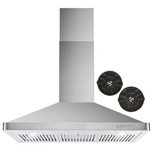 Hotte de cuisinière Cosmo murale pyramide sans conduit 36 po l. 380 pi³/min en acier inoxydable