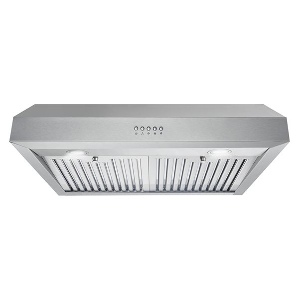 Cosmo 30-in W 380 CFM Ducted Stainless Steel Under Cabinet Range Hood w/ Electronic Controls