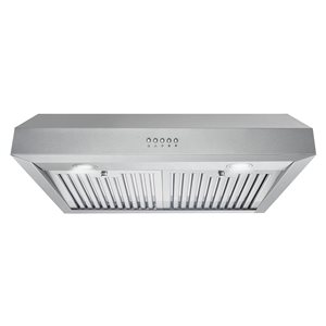 Cosmo 30-in W 380 CFM Ducted Stainless Steel Under Cabinet Range Hood w/ Electronic Controls