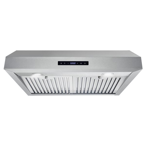 Cosmo 30-in W 380 CFM Ducted Brushed Stainless Steel Under Cabinet Range Hood