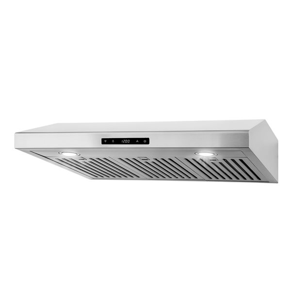 Cosmo 30-in 500 CFM  Haven Collection Ducted Under Cabinet Range Hood w/ Touch Controls and LED Lights - Stainless Steel
