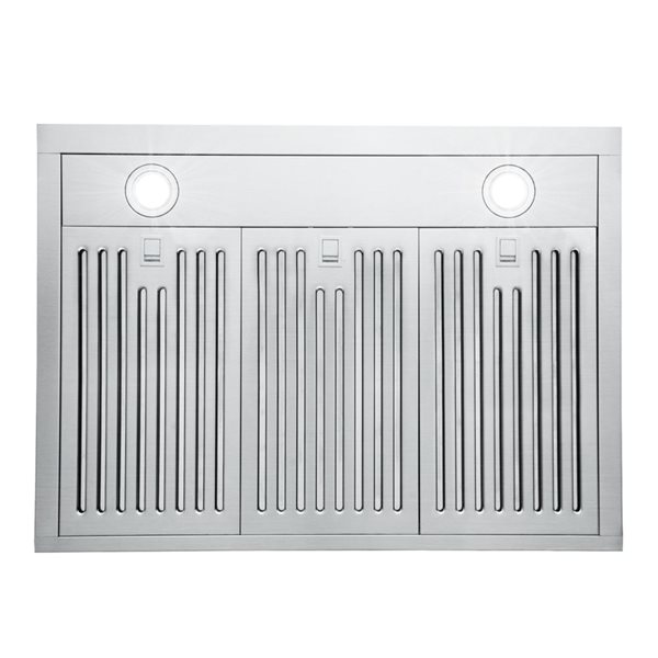 Hotte de cuisinière Cosmo reliée par un conduit sous-armoire 23 p. x 30 po l. 500 pi³/min en acier inoxydable