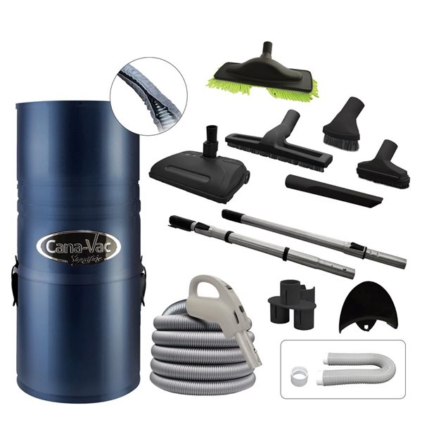 Cana-Vac 490 Ultra 600 AW Central Vacuum  with Electric Attachment Kit 110 V