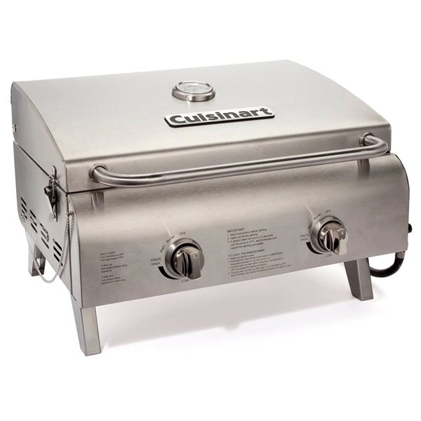 Cuisinart Chef's Style Stainless Steel 20,000 BTU 2-Burner Tabletop Gas Grill