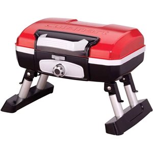 Gril à gaz portatif de table Petite Gourmet de Cuisinart 5 500 BTU rouge