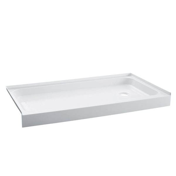 Swiss Madison Lausanne Glossy White Acrylic 60 W x 36-in L Right Drain Shower Base