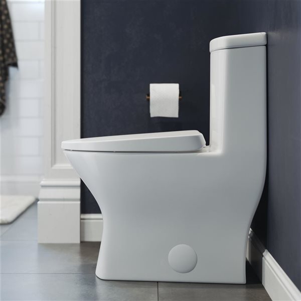 Swiss Madison Malta II White Dual One-Piece Round 16-in H Toilet Bowl