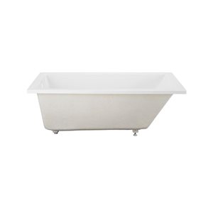 Swiss Madison Lausanne 60 W x 30-in L Glossy White Acrylic Drop-in Reversible Drain Bathtub