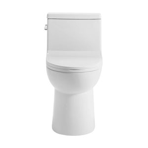 Toilette allongée Swiss Madison Champs blanc 1-pièce de 16,5 po h.