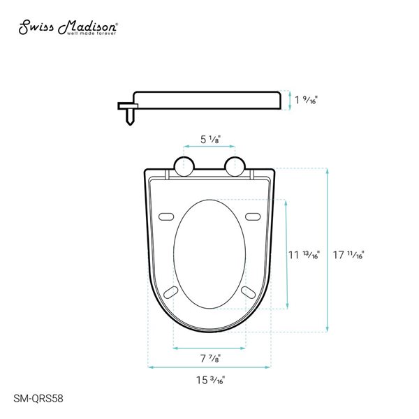 Swiss Madison Angers White UF Seat for Angers Flush Toilets