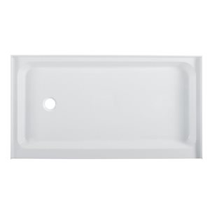 Swiss Madison Lausanne Glossy White Acrylic 60 W x 36-in L Left Drain Shower Base