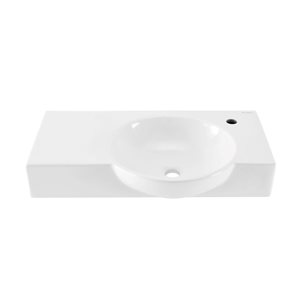 Swiss Madison Montparnasse Glossy White 17 L x 30-in W Ceramic Rectangle Wall-Mounted Bathroom Sink