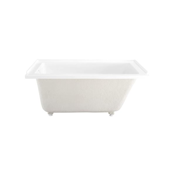 Swiss Madison Lausanne 54 W x 30-in Glossy White Acrylic Alcove Left Drain Bathtub