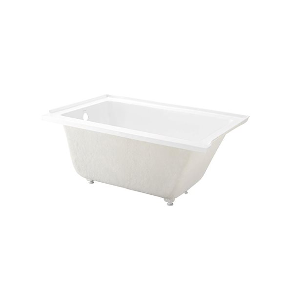 Swiss Madison Lausanne 54 W x 30-in Glossy White Acrylic Alcove Left Drain Bathtub