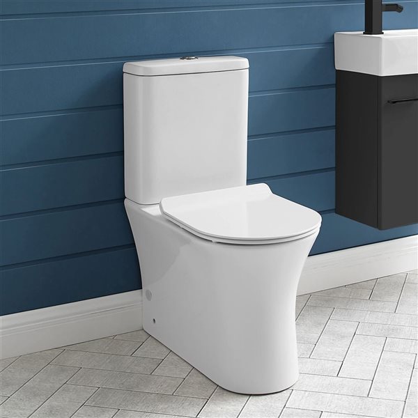 Swiss Madison Lucerne White Dual Two-Piece Elongated 16-in H Rear Outlet Toilet Bowl