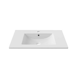 Swiss Madison Lorraine 36-in W Glossy White Ceramic Single Hole Vanity Sink Top