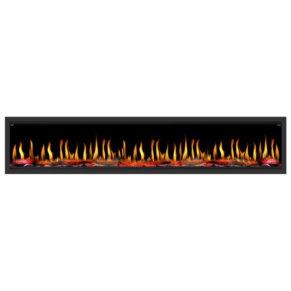 Dynasty Fireplace Tempo Series 100-in W Black Metal Wall-Mount Electric Fireplace