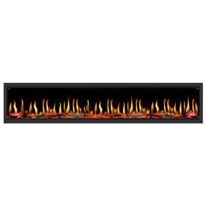 Dynasty Fireplace Tempo Series 100-in W Black Metal Wall-Mount Electric Fireplace