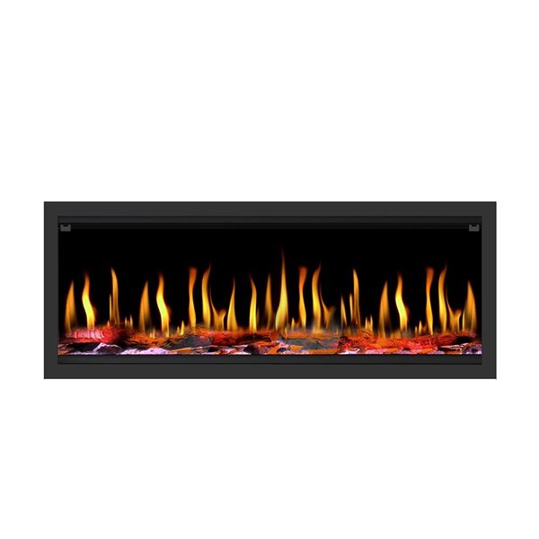 Dynasty Fireplace Tempo Series 52-in W Black Metal Wall-Mount Electric Fireplace