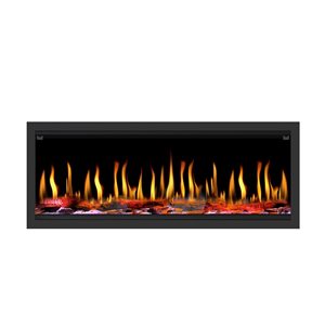 Dynasty Fireplace Tempo Series 52-in W Black Metal Wall-Mount Electric Fireplace