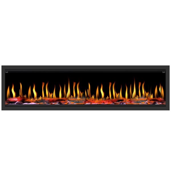 Dynasty Fireplace Tempo Series 76-in W Black Metal Wall-Mount Electric Fireplace