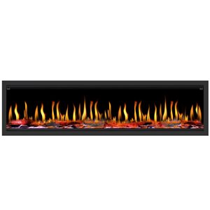 Dynasty Fireplace Tempo Series 76-in W Black Metal Wall-Mount Electric Fireplace