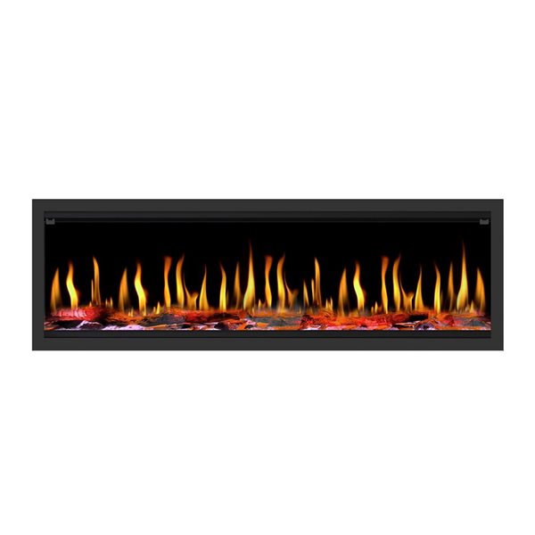 Dynasty Fireplace Tempo Series 63-in W Black Metal Wall-Mount Electric Fireplace