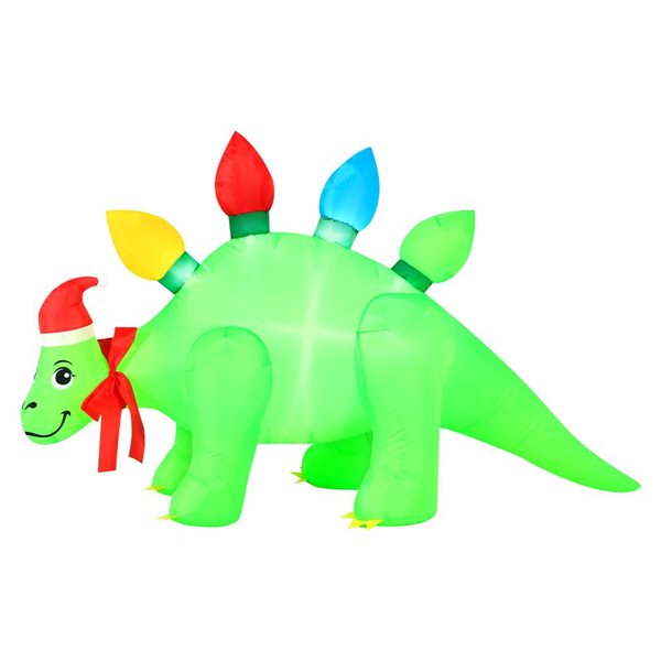 Occasions 5-ft L LED Lighted Christmas Inflatable - Stegosaurus with Christmas Lights