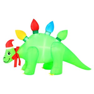 Occasions 5-ft L LED Lighted Christmas Inflatable - Stegosaurus with Christmas Lights