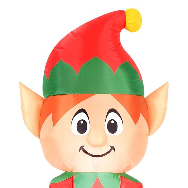 Occasions 2.5 L x 5-ft H LED Lighted Christmas Inflatable - Elf on Ornament