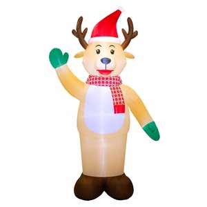 Occasions 11.5 L x 20-ft H LED Lighted Christmas Inflatable - Giant Waving Reindeer