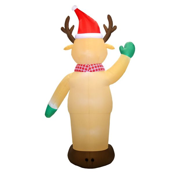 Occasions 11.5 L x 20-ft H LED Lighted Christmas Inflatable - Giant Waving Reindeer