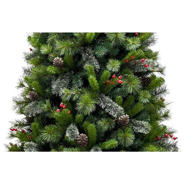 Puleo 7-ft Prelit Mountain Pine Artificial Christmas Tree w/ 300 LEDs