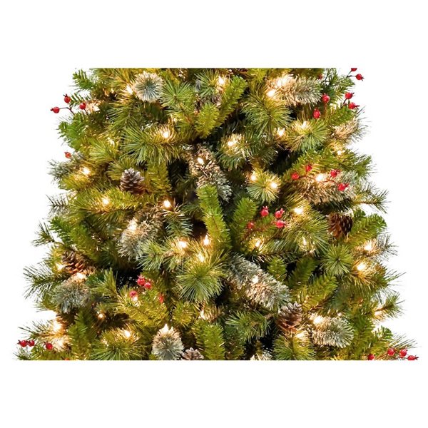 Puleo 7-ft Prelit Mountain Pine Artificial Christmas Tree w/ 300 LEDs