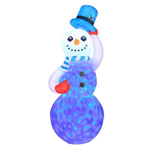 Occasions 3 L x 7-ft H Christmas Inflatable - Snowman with Tipping Hat and Swirling Lights