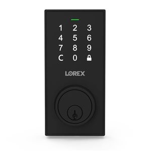 Lorex Matte Black Bluetooth Deadbolt Smart Lock with Touchpad