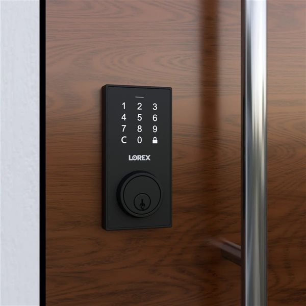 Lorex Matte Black Bluetooth Deadbolt Smart Lock with Touchpad